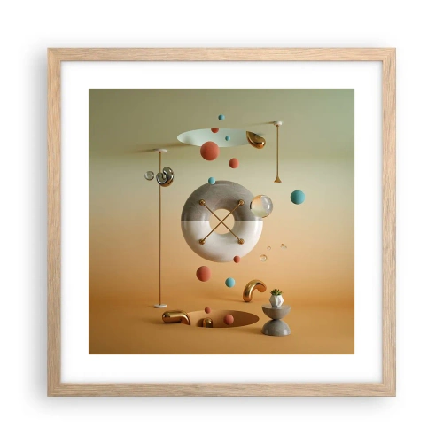 Póster en marco roble claro - Todo puede suceder - 40x40 cm