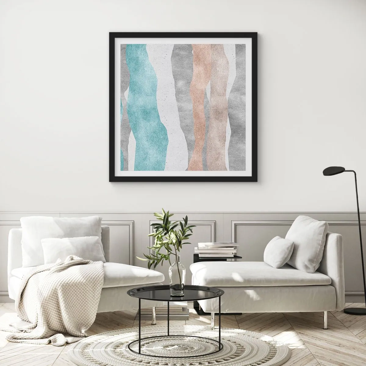 Póster en marco negro - Un estudio de la cercanía - 40x40 cm