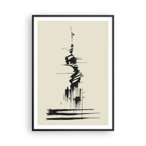 Póster en marco negro - Abstracción apresurada - 70x100 cm
