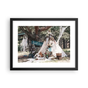 Póster en marco negro - Amor exótico - 40x30 cm