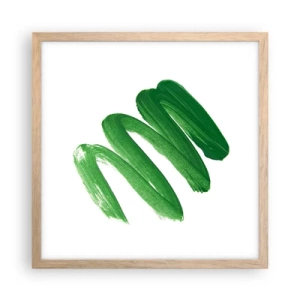 Póster en marco roble claro - Una broma verde - 40x40 cm