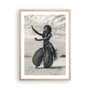 Póster en marco roble claro - Danza de las Islas del Sur - 50x70 cm