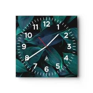 Reloj de pared - Reloj de vidrio - El propio verde - 30x30 cm