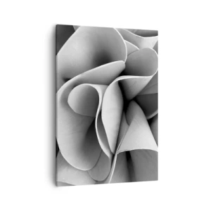 Cuadro sobre lienzo - Impresión de Imagen - Detalles en blanco y negro de formas abstractas. - 50x70cm - Sucede en el espacio - Decoración de pared moderna para salón y dormitorio ARTTOR