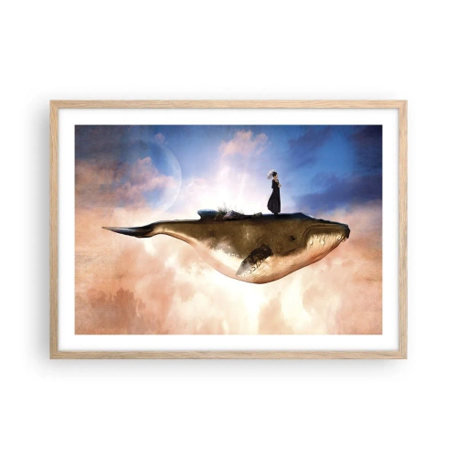 Póster en marco roble claro - Un viaje surrealista - 70x50 cm