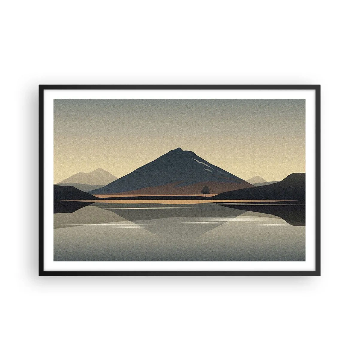 Póster en marco negro - Reflejo de espejo - 91x61 cm