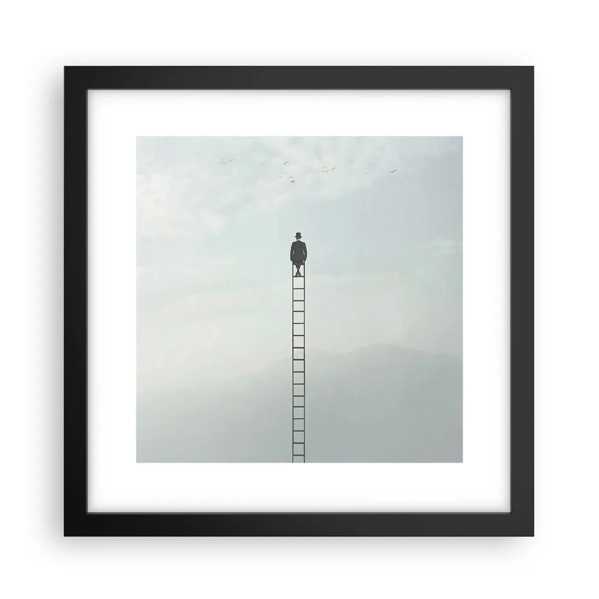 Póster en marco negro - Hacia lo más alto - 30x30 cm