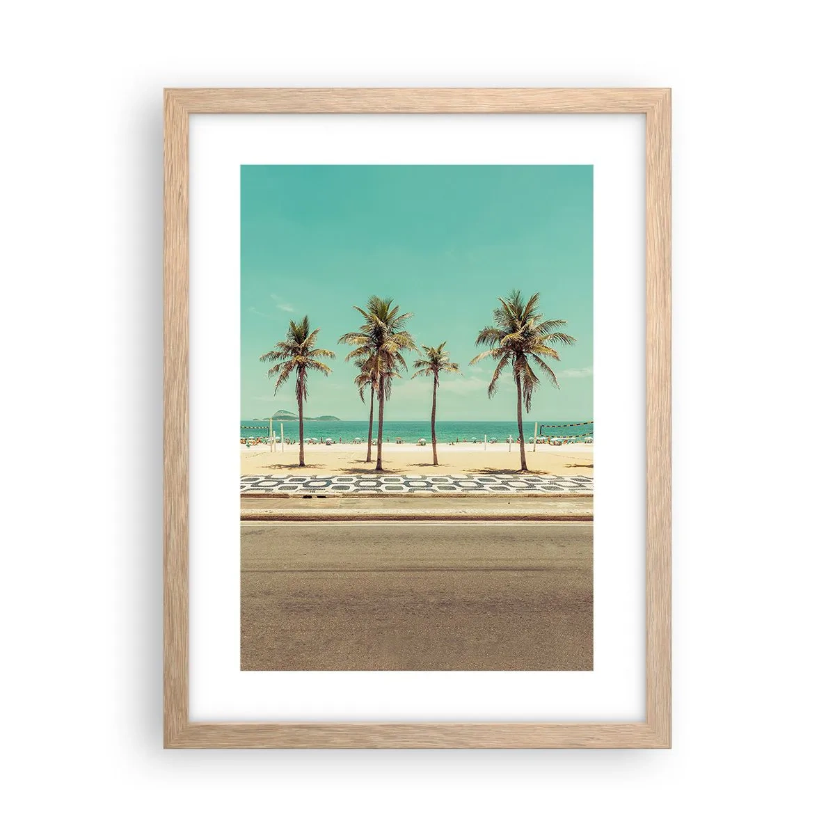 Póster en marco roble claro - En la playa - 30x40 cm