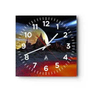Reloj de pared - Reloj de vidrio - Mundo desconocido - 40x40 cm