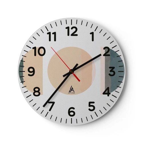 Reloj de pared - Reloj de vidrio - Círculo tras círculo - 40x40 cm