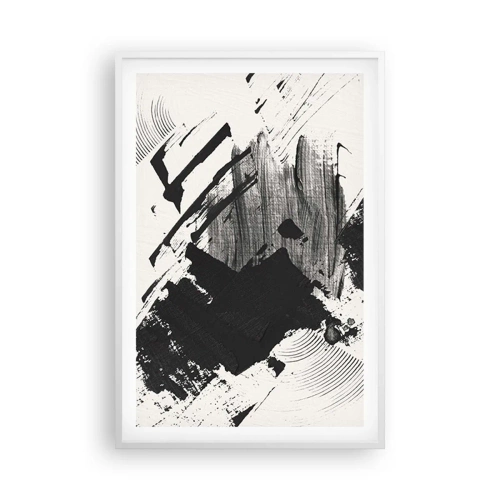 Póster en marco blanco - Abstracción: la expresión del negro - 61x91 cm