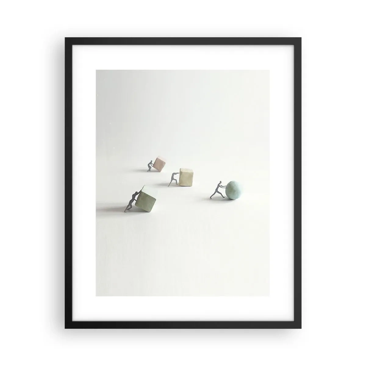 Póster en marco negro - El avance de la geometría - 40x50 cm