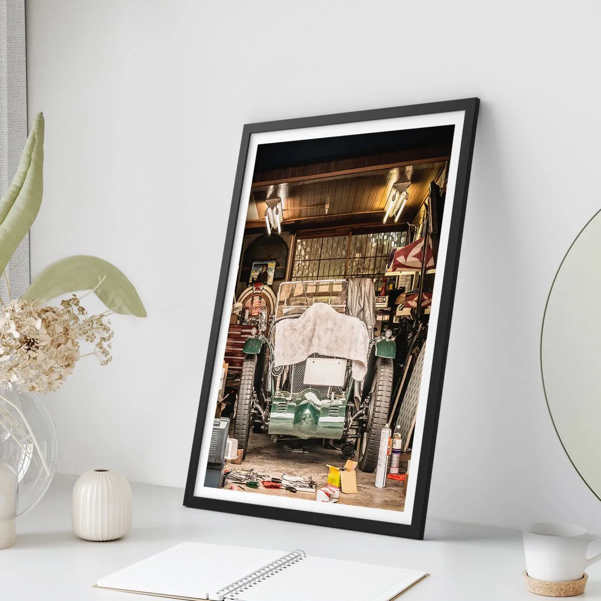 Póster en marco negro - Volver al pasado - 30x40 cm