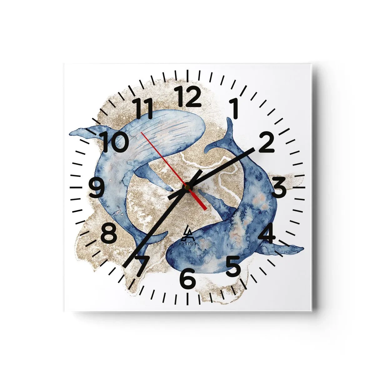 Reloj de pared - Reloj de vidrio - ¿Amistad o amor? - 40x40 cm