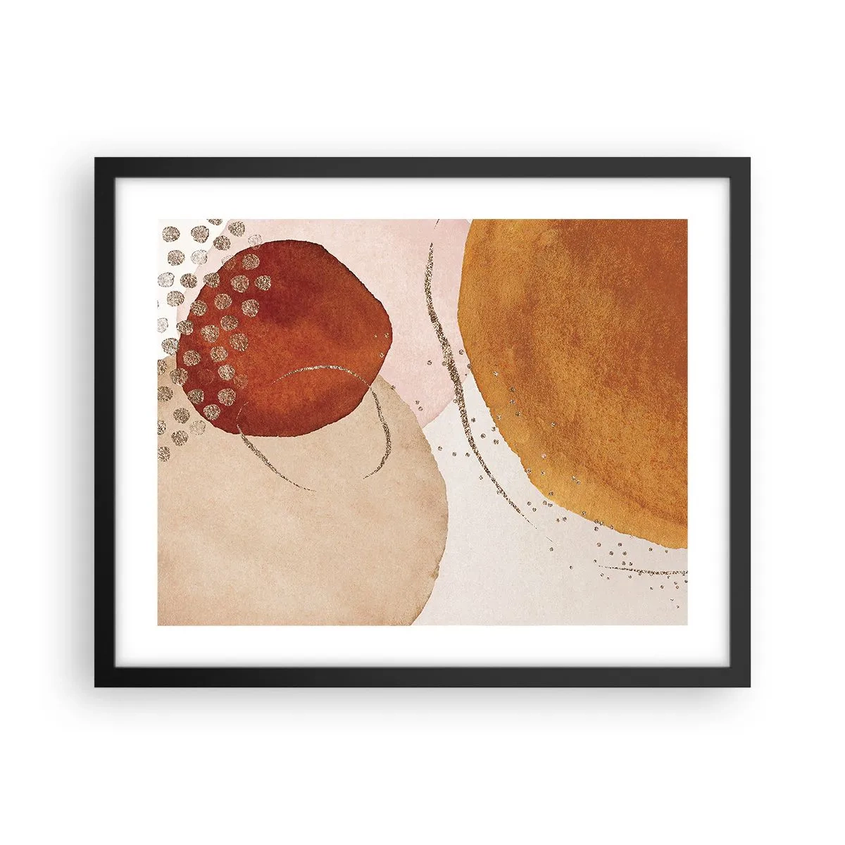 Póster en marco negro - Movimiento abstracto - 50x40 cm