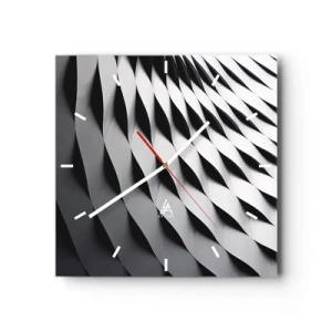 Reloj de pared - Reloj de vidrio - En la superficie de las ondas - 40x40 cm