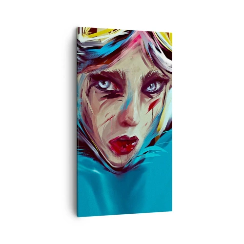 Cuadro sobre lienzo - Impresión de Imagen - Guerrera colorida - 45x80 cm