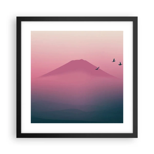 Póster en marco negro - Sobre las nubes - 40x40 cm