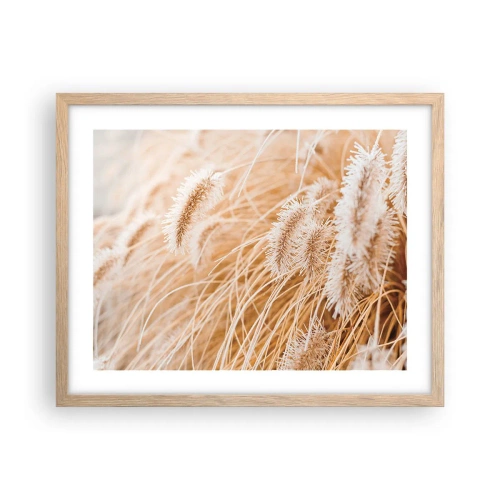 Póster en marco roble claro - El dorado susurro de las hierbas - 50x40 cm