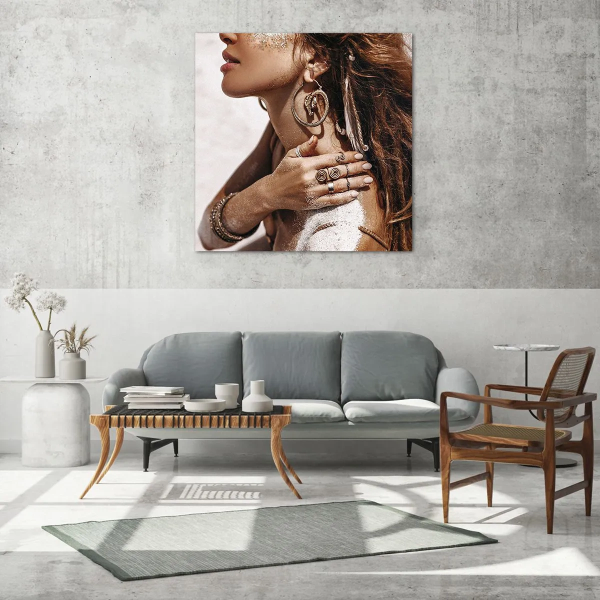 Cuadro sobre vidrio - Impresiones sobre Vidrio - Reina de la playa salvaje - 40x40 cm