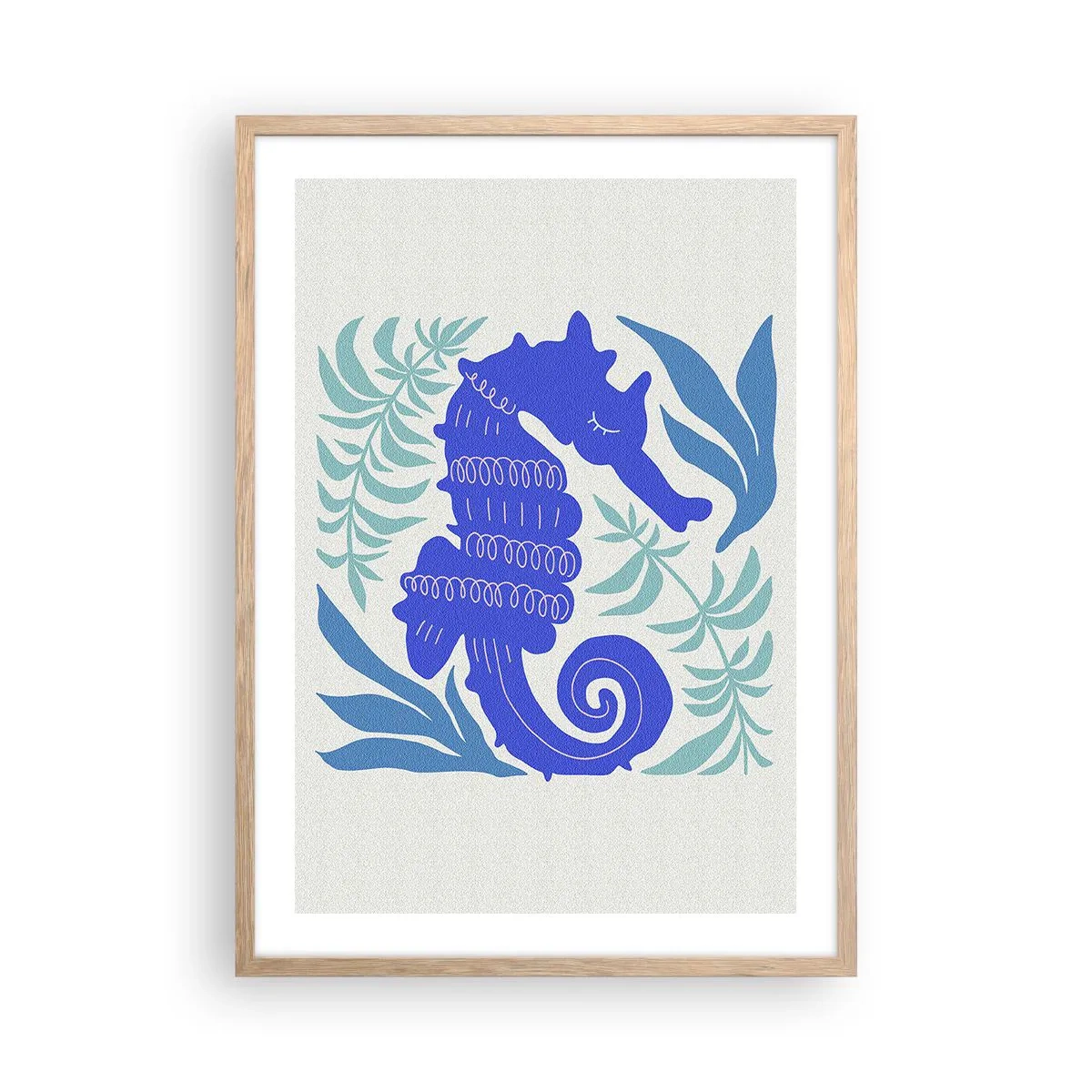 Póster en marco roble claro - En una pradera submarina - 50x70 cm