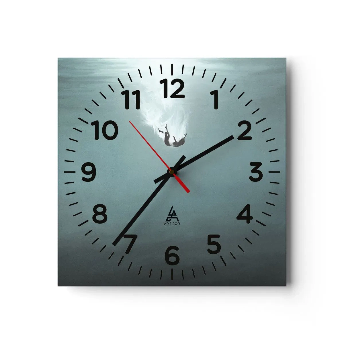 Reloj de pared - Reloj de vidrio - En el abrazo del océano - 40x40 cm