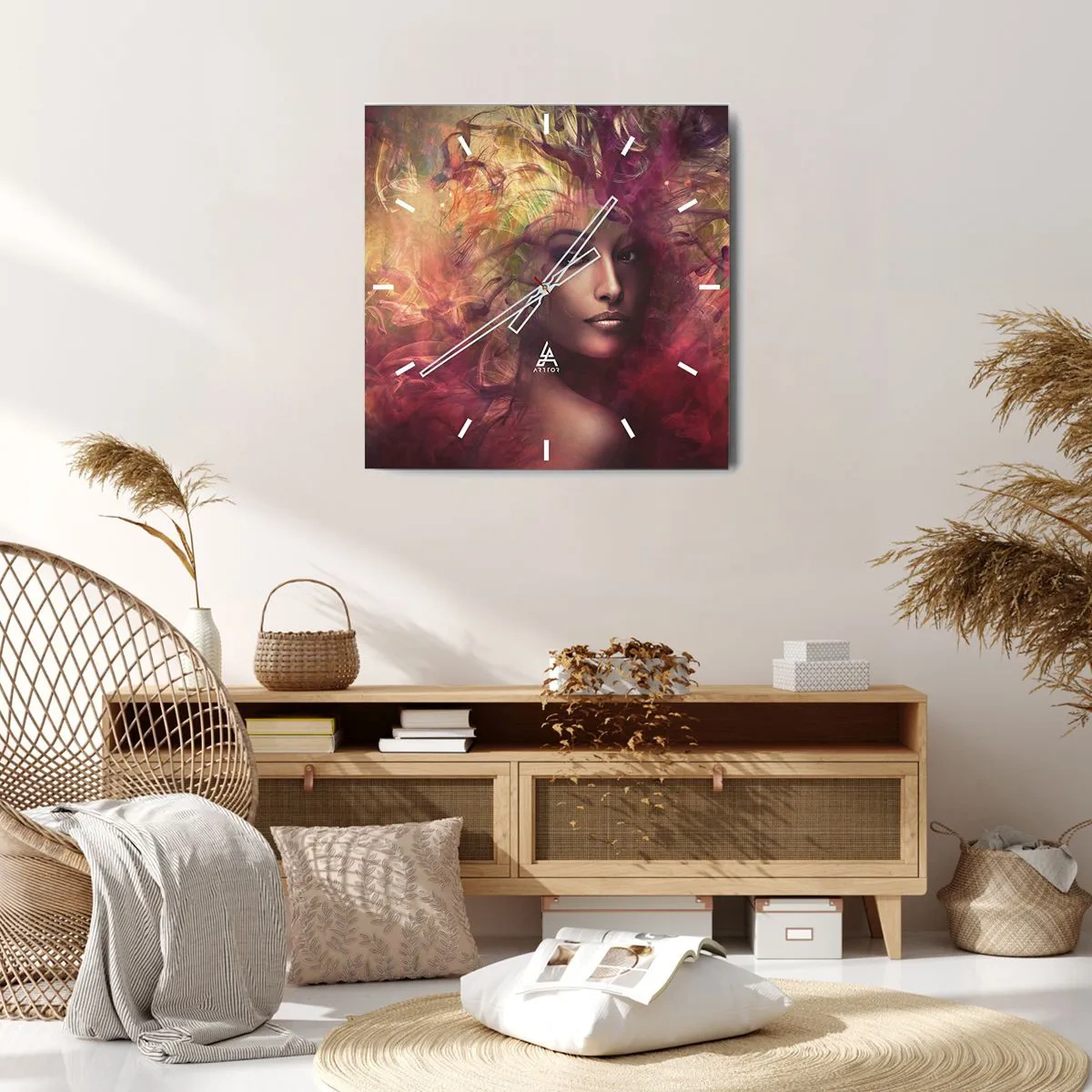 Reloj de pared - Reloj de vidrio - ¡Aquí estoy! - 40x40 cm