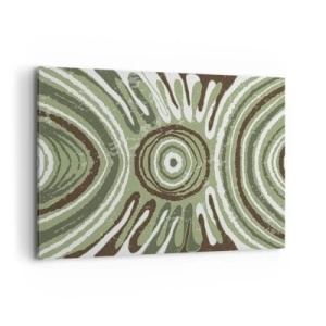 Cuadro sobre lienzo - Impresión de Imagen - Patrones abstractos en tonos verdes y marrones. - 120x80cm - Explosión de emociones - Decoración de pared moderna para salón y dormitorio ARTTOR