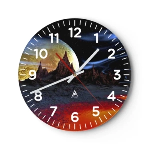 Reloj de pared - Reloj de vidrio - Mundo desconocido - 30x30 cm