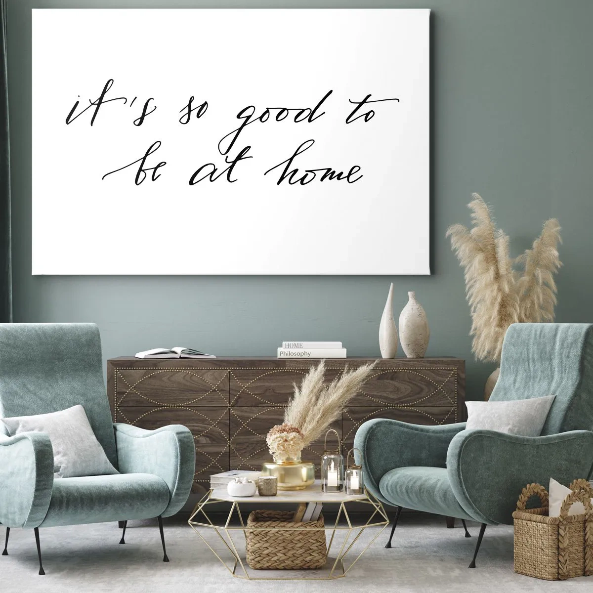 Cuadro sobre lienzo - Impresión de Imagen - Letras de estilo caligráfico sobre fondo blanco. - 70x50cm - Toda la verdad - Decoración de pared moderna para salón y dormitorio ARTTOR