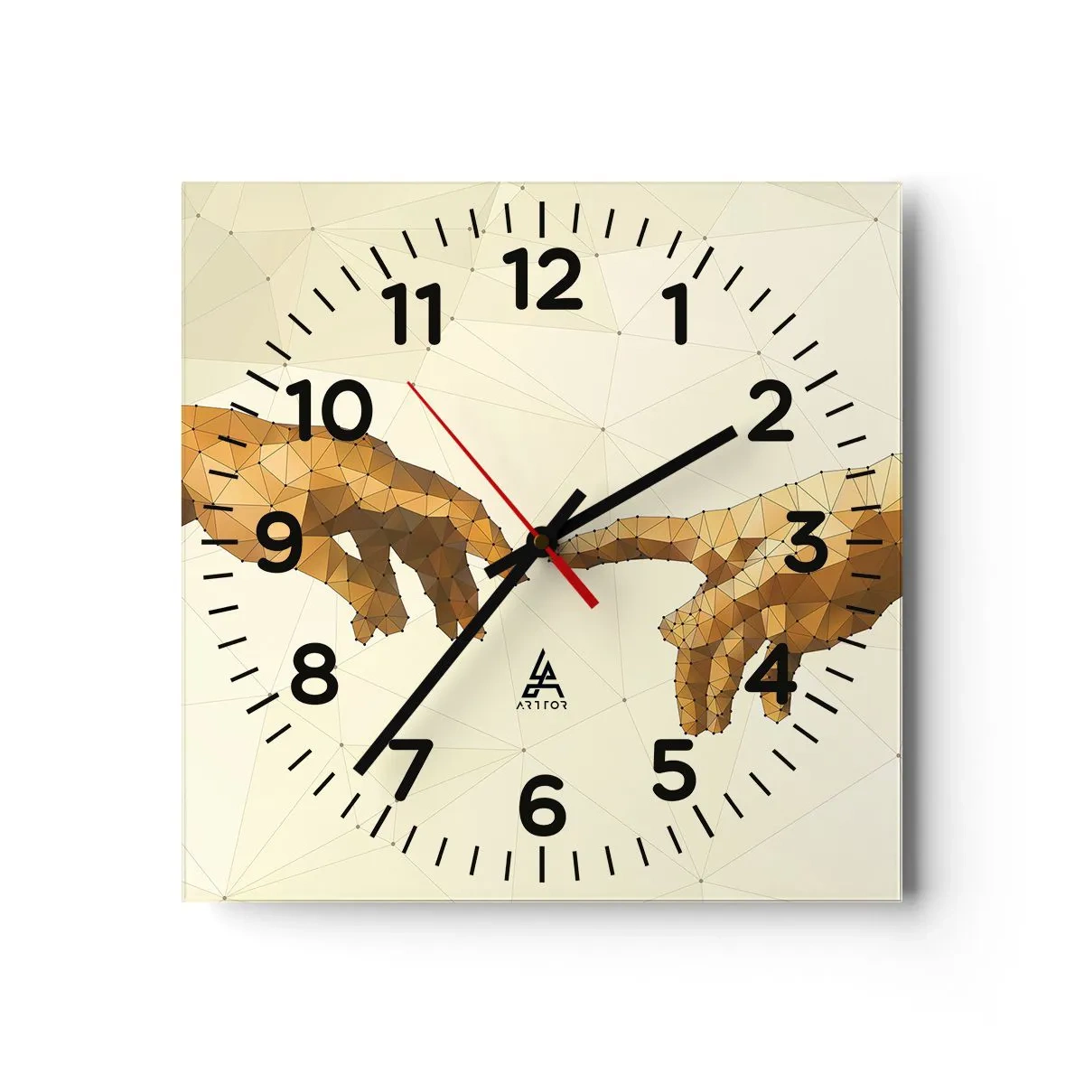 Reloj de pared - Reloj de vidrio - Geometría divina - 40x40 cm