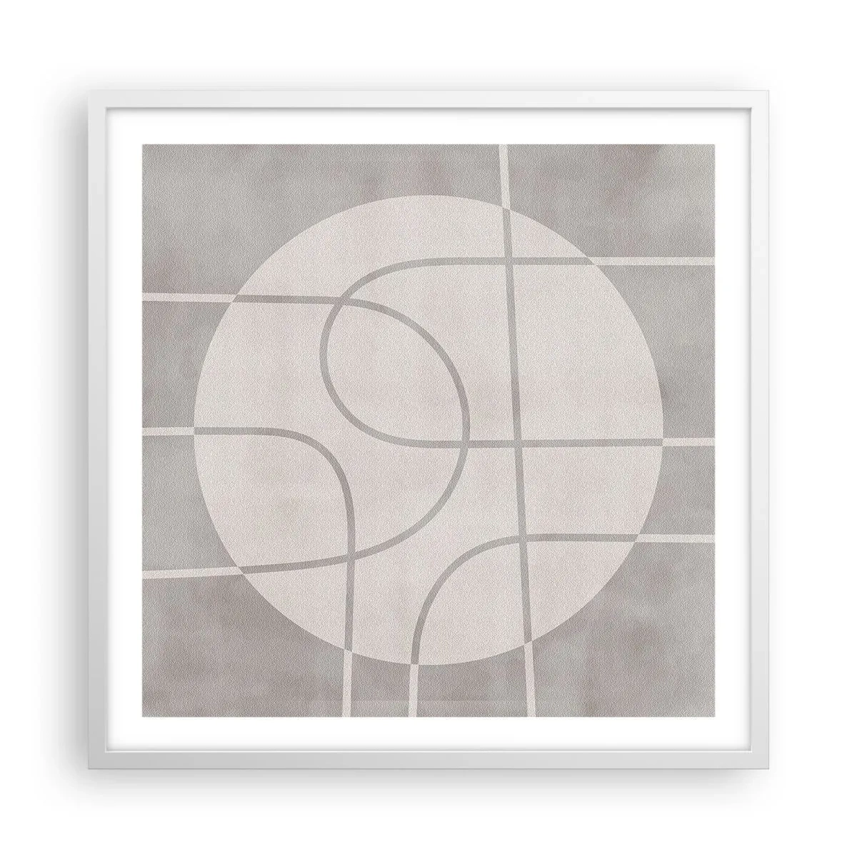 Póster en marco blanco - Circular y rectilíneo - 60x60 cm
