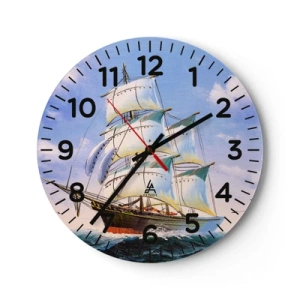 Reloj de pared - Reloj de vidrio - Orgulloso con el viento - 40x40 cm