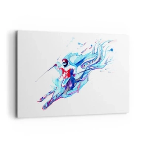 Cuadro sobre lienzo - Impresión de Imagen - Jinete abstracto en colores dinámicos - 120x80cm - Loca carrera de alegría - Decoración de pared moderna para salón y dormitorio ARTTOR