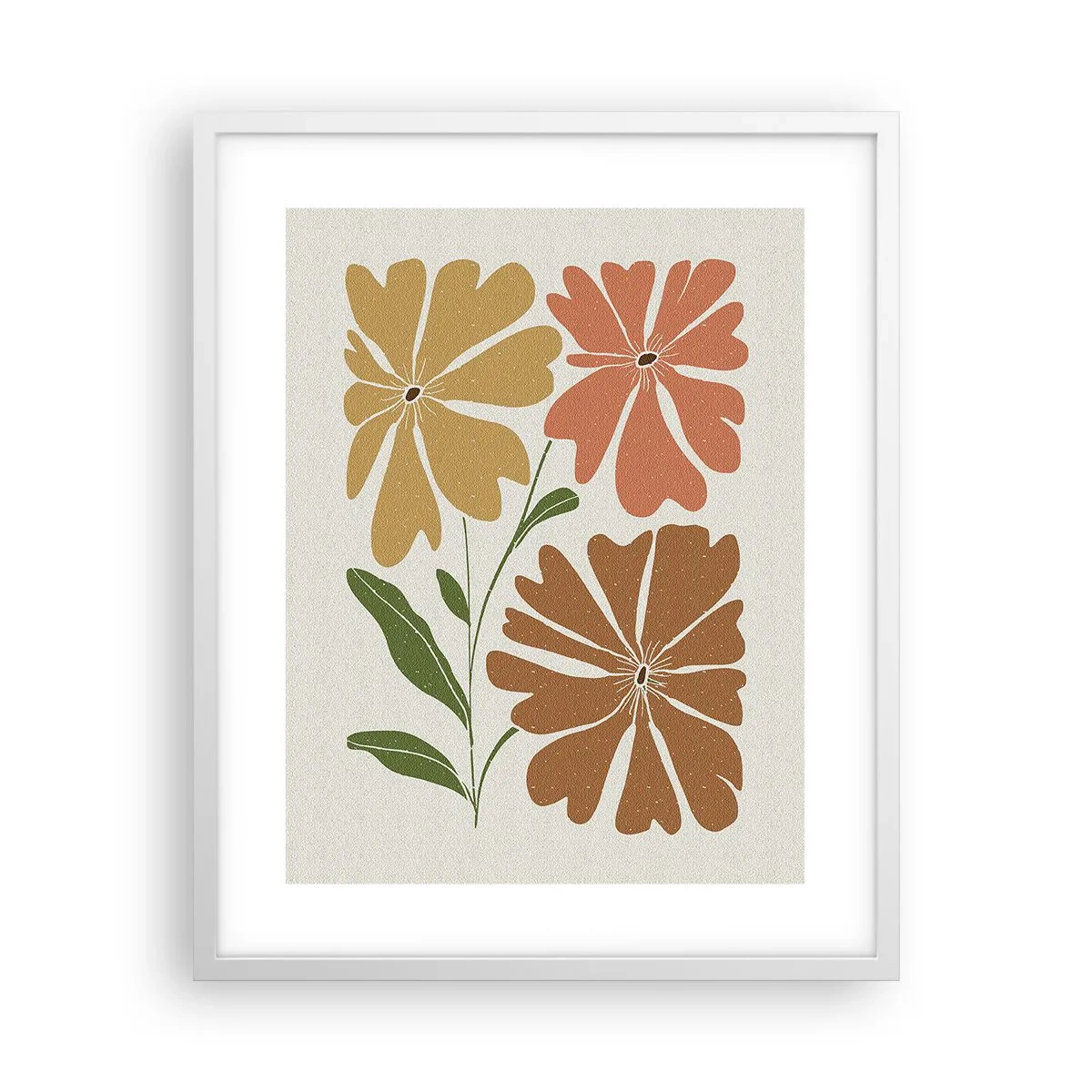 Póster en marco blanco - Naturaleza y geometría - 40x50 cm