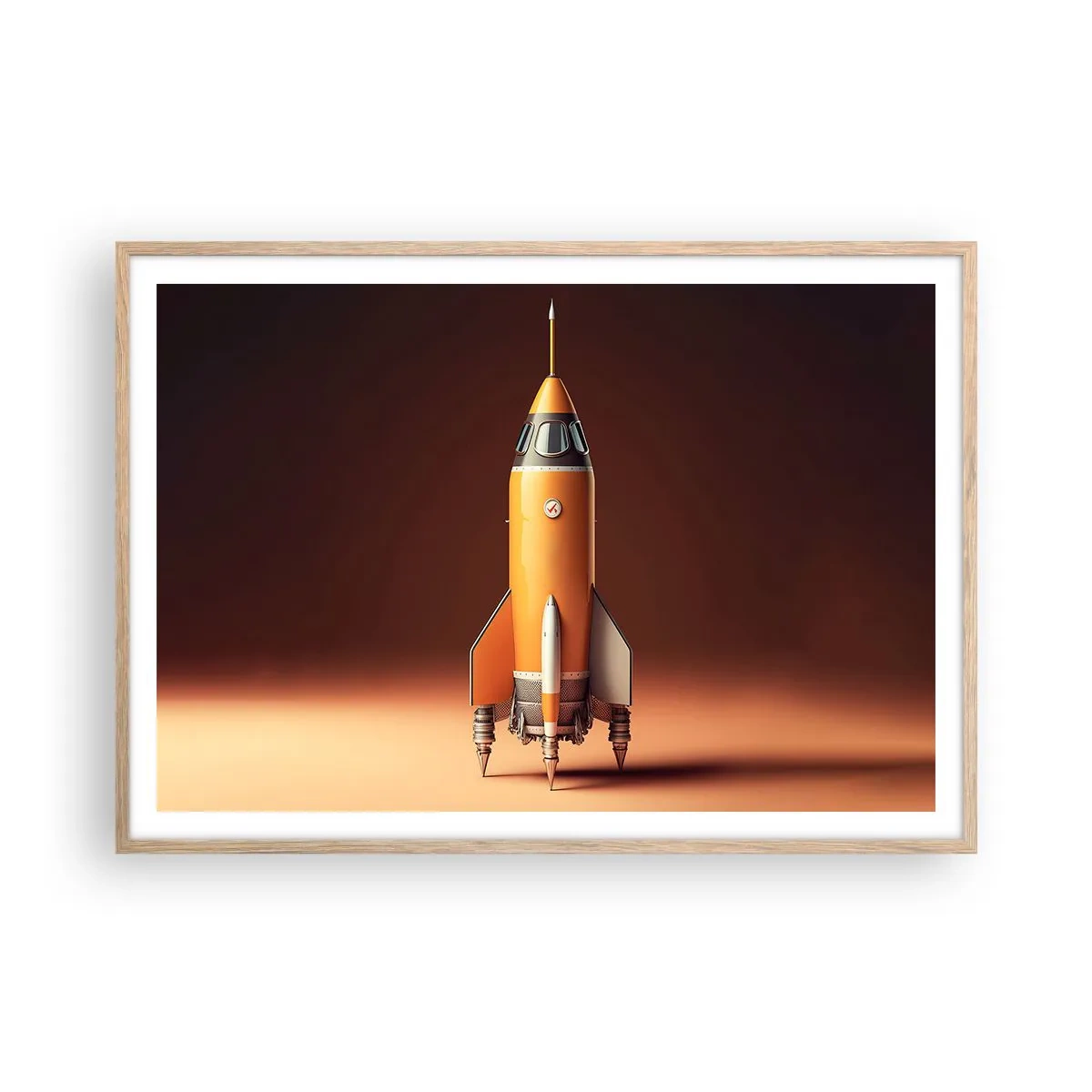 Póster en marco roble claro - Comienza con un sueño - 100x70 cm