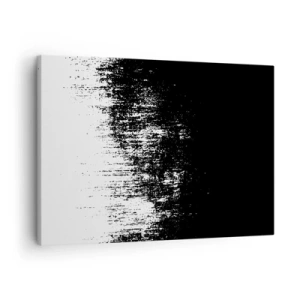 Cuadro sobre lienzo - Impresión de Imagen - Abstracción minimalista en blanco y negro - 70x50cm - Y el ganador es... - Decoración de pared moderna para salón y dormitorio ARTTOR