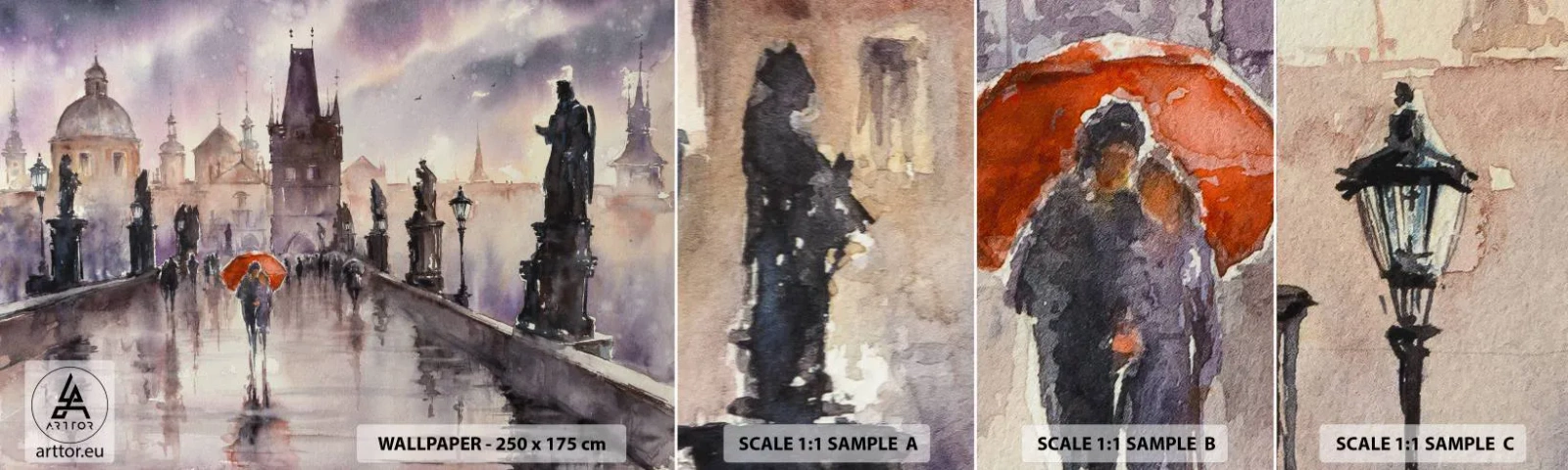 Muestra De Fotomural Standard Eco - La gente no cambia - Puente, Paisaje, Clásico - 100x30 cm