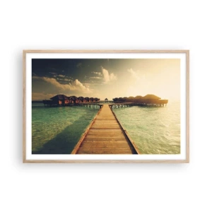 Póster en marco roble claro - Una cálida invitación - 91x61 cm