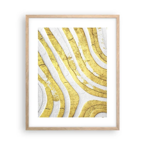 Póster en marco roble claro - Una composición en blanco y oro - 40x50 cm