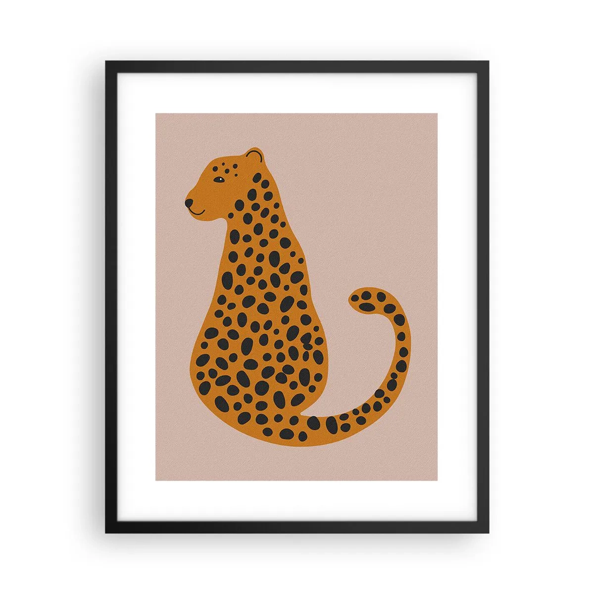Póster en marco negro - El estampado de leopardo está de moda - 40x50 cm