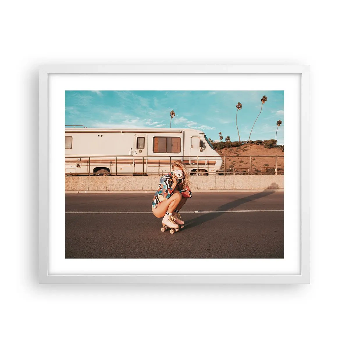 Póster en marco blanco - ¡Sonrían, por favor! - 50x40 cm