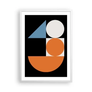 Póster en marco blanco - Diseño con figuras - 50x70 cm