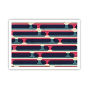 Póster - Patrón geométrico retro con colores pastel. - 100x70cm - Profundidad y relieve - Decoración de pared moderna para salón y dormitorio ARTTOR