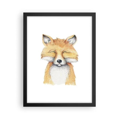 Póster en marco negro - Humor de zorro - 30x40 cm