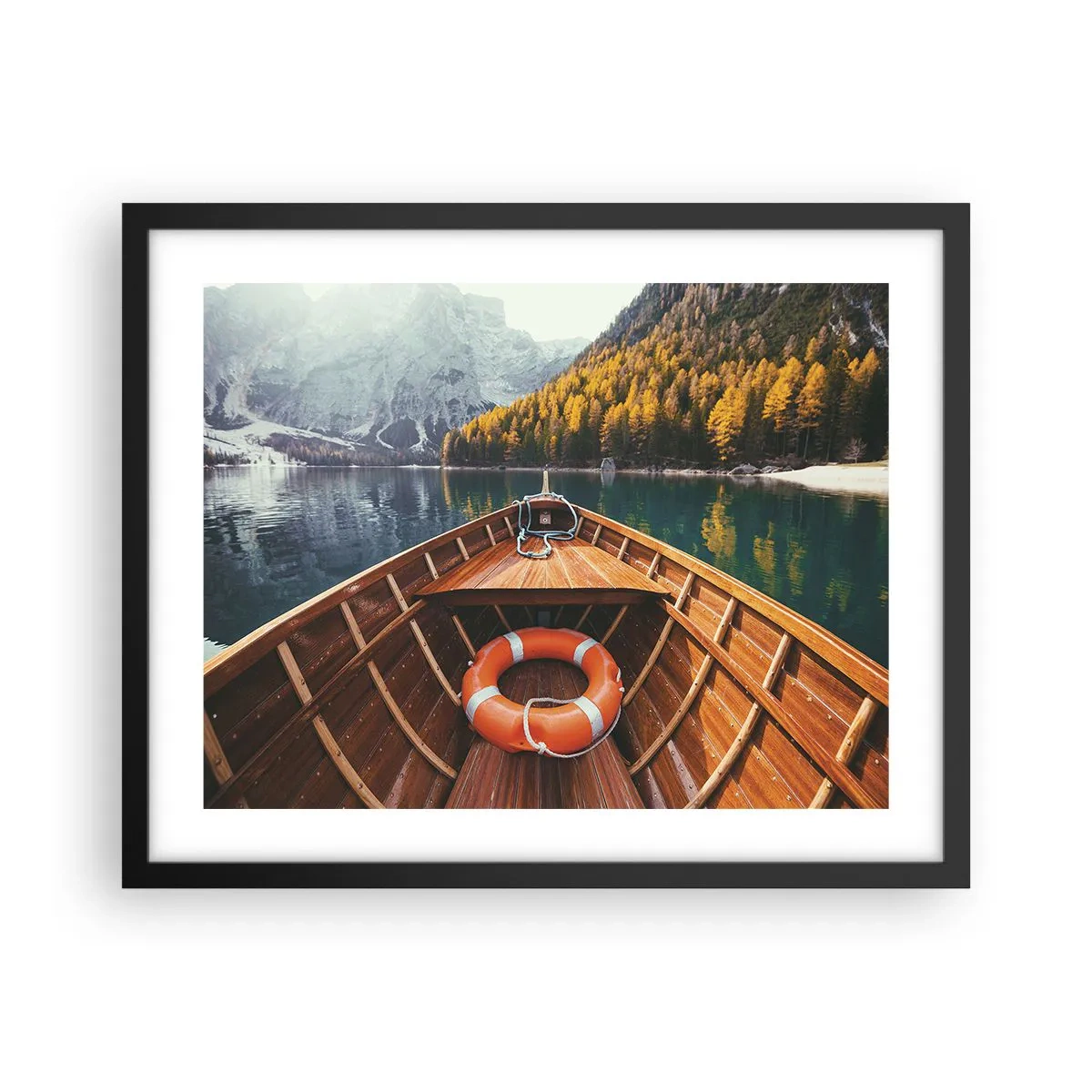 Póster en marco negro - Viaje a la montaña - 50x40 cm