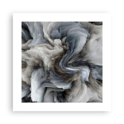 Póster - Piedra y flor - 40x40 cm