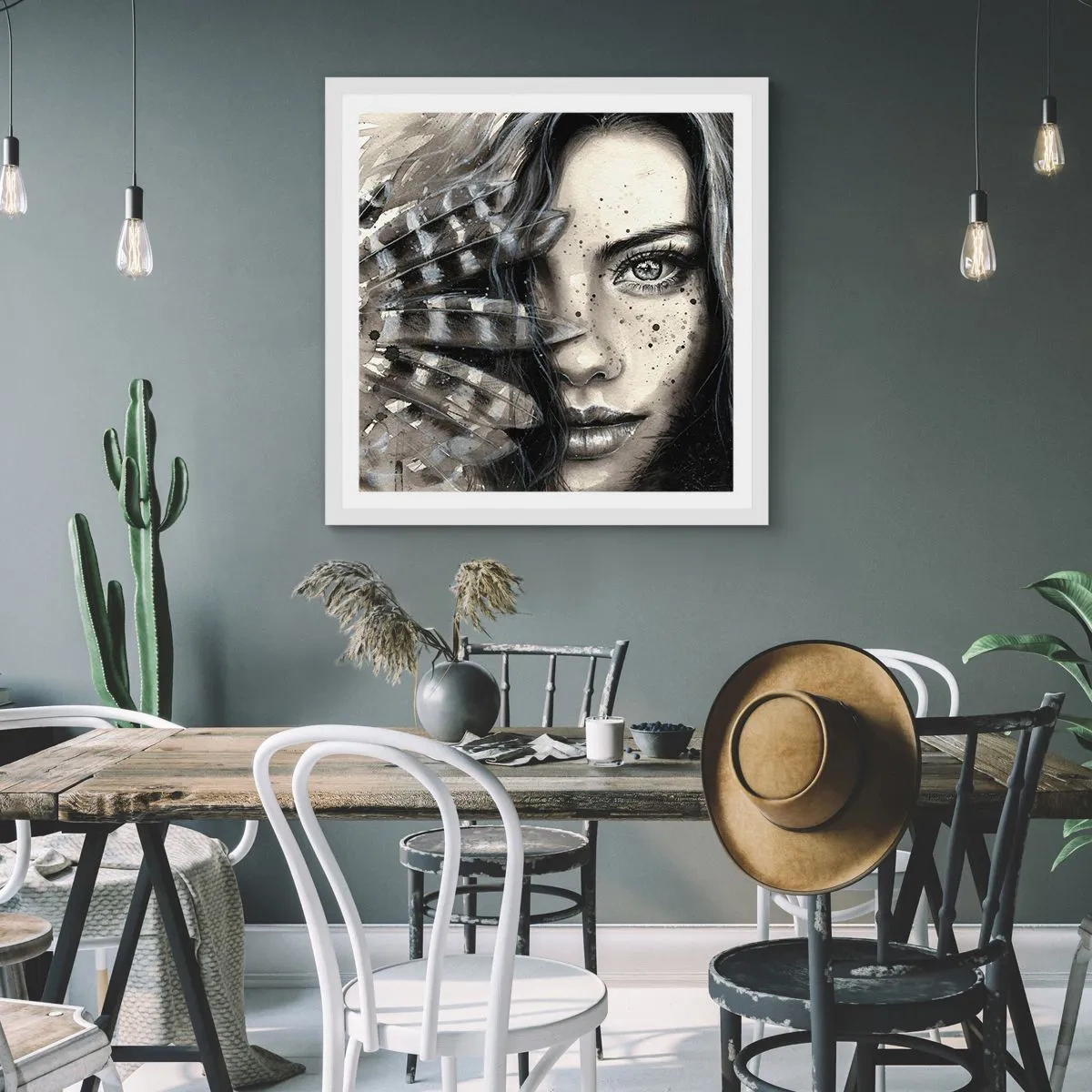 Póster en marco blanco - Belleza salvaje - 60x60 cm