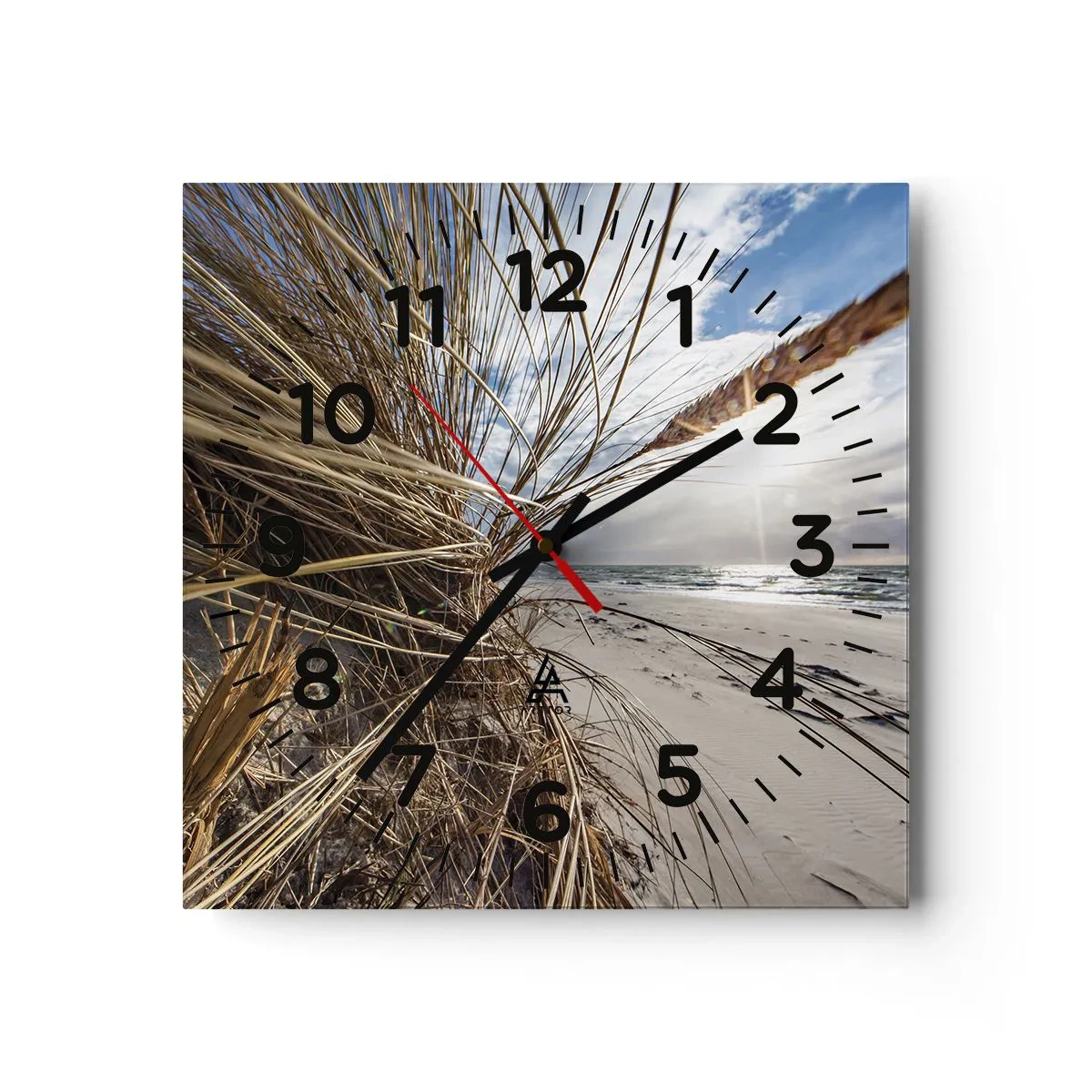 Reloj de pared - Reloj de vidrio - Una reunión de los elementos - 30x30 cm