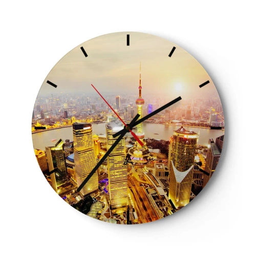 Reloj de pared - Reloj de vidrio - Sueño asiático - 40x40 cm